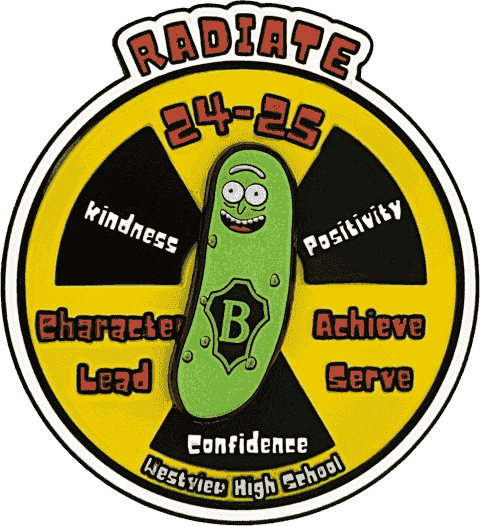 Personalized hard enamel pin for Beta Club events, featuring durable metal and intricate design details